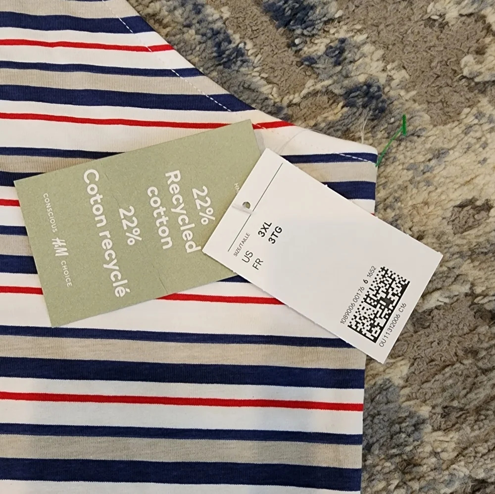 NWT Smiley × H&M halter striped dress.  Size 3XL. Cotton Spandex. - Picture 11 of 11